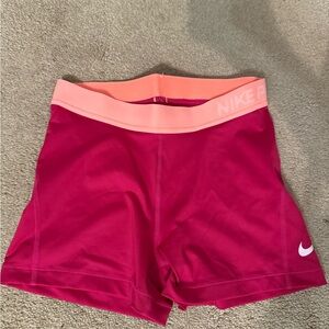 Nike Women's Pink Spandex Shorts Medium